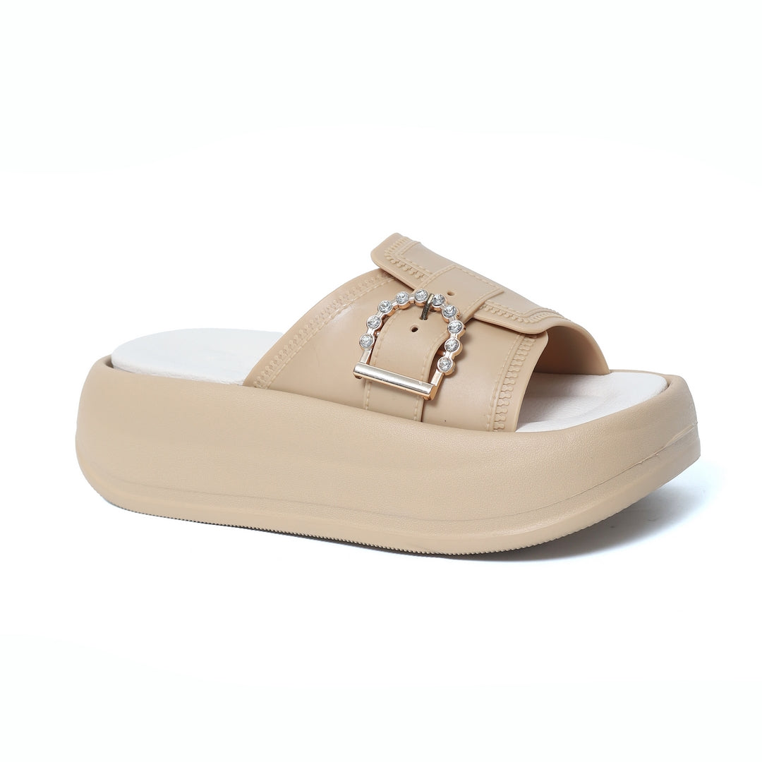 Ladies Slippers High Sole EVA 268 Brown