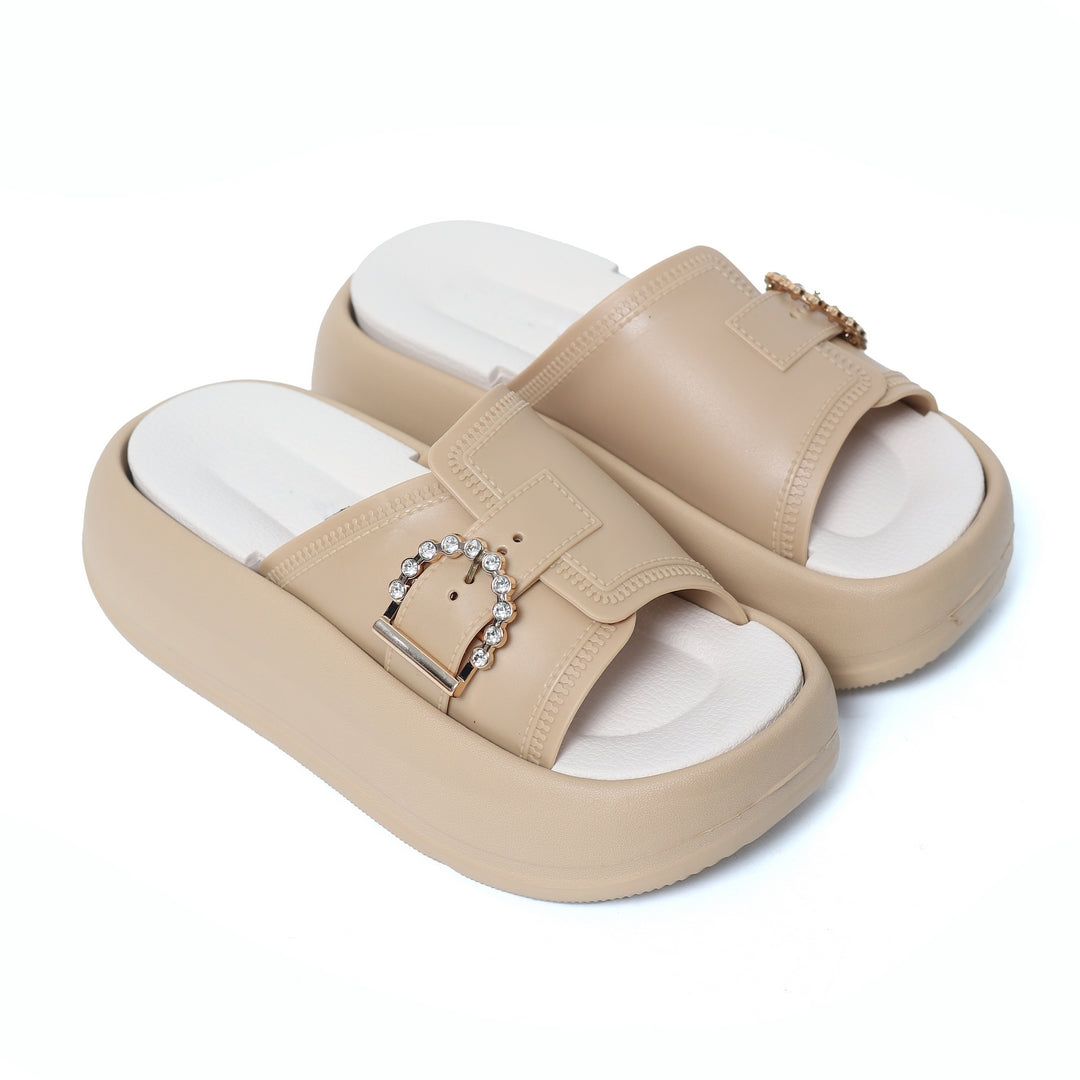 Ladies Slippers High Sole EVA 268 Brown