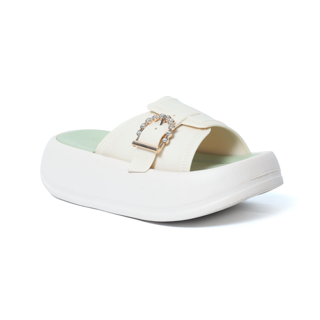 Ladies Slippers High Sole EVA 268 Off Blue
