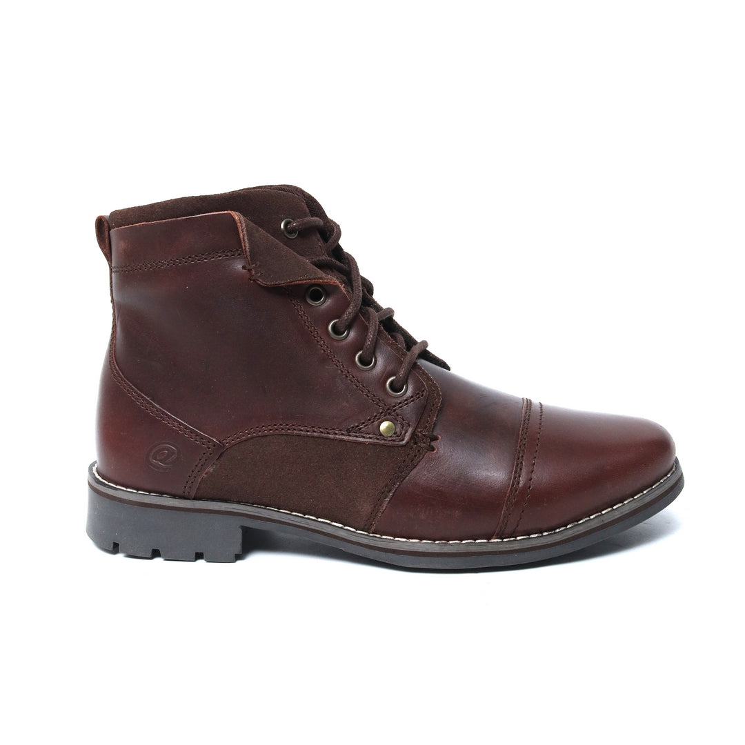 Men Boot Long Shoes Brown laced up 6613(Elo Soilver)