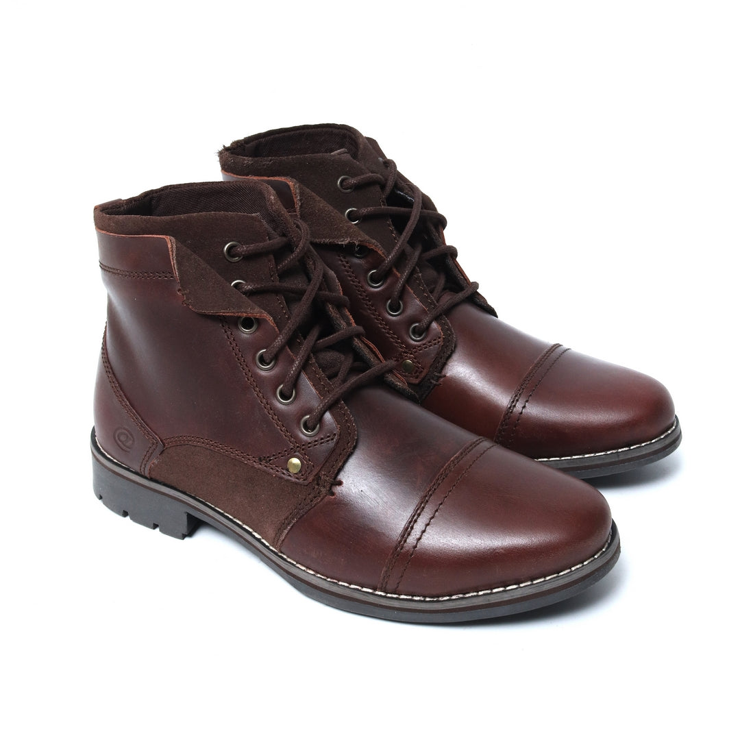 Men Boot Long Shoes Brown laced up 6613(Elo Soilver)