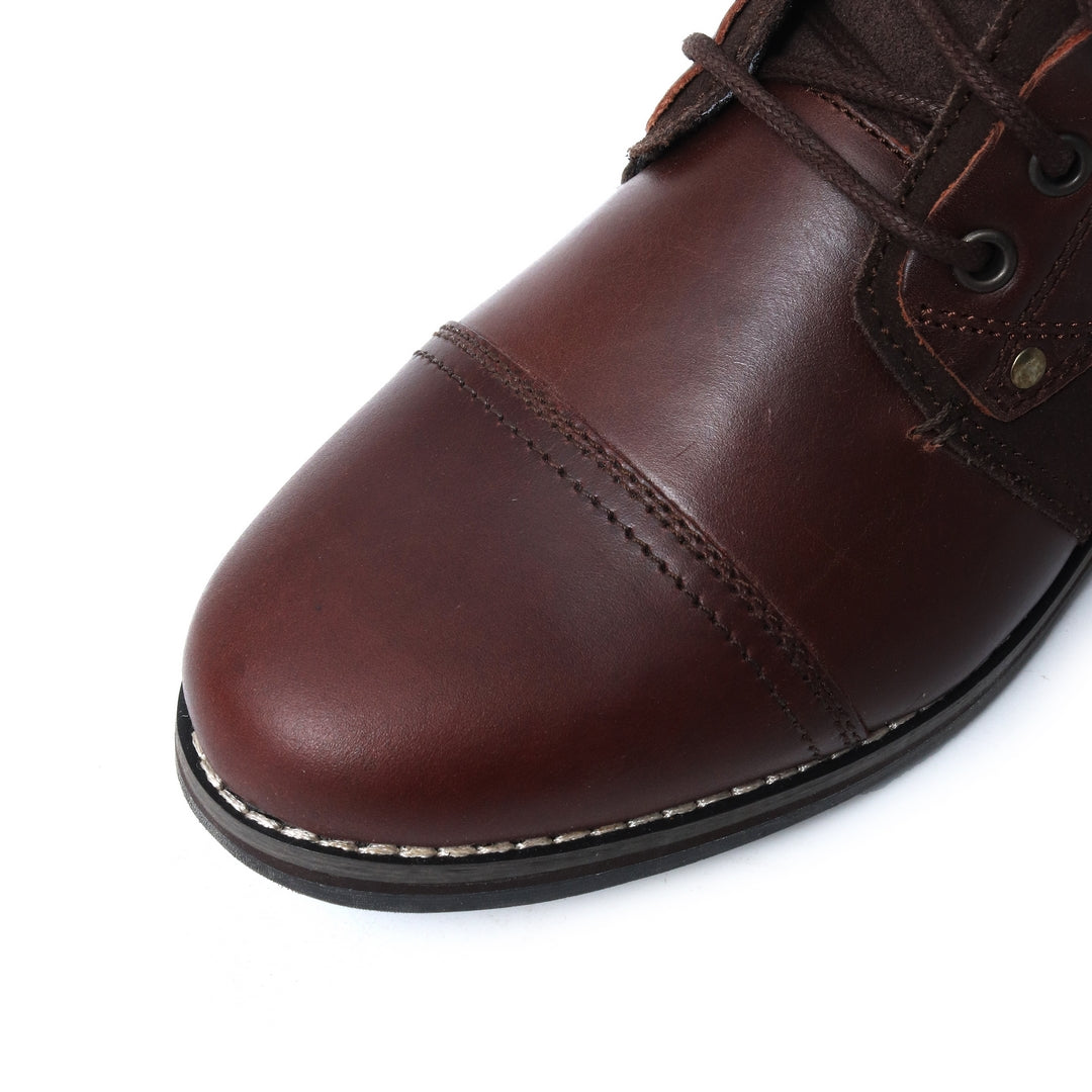 Men Boot Long Shoes Brown laced up 6613(Elo Soilver)