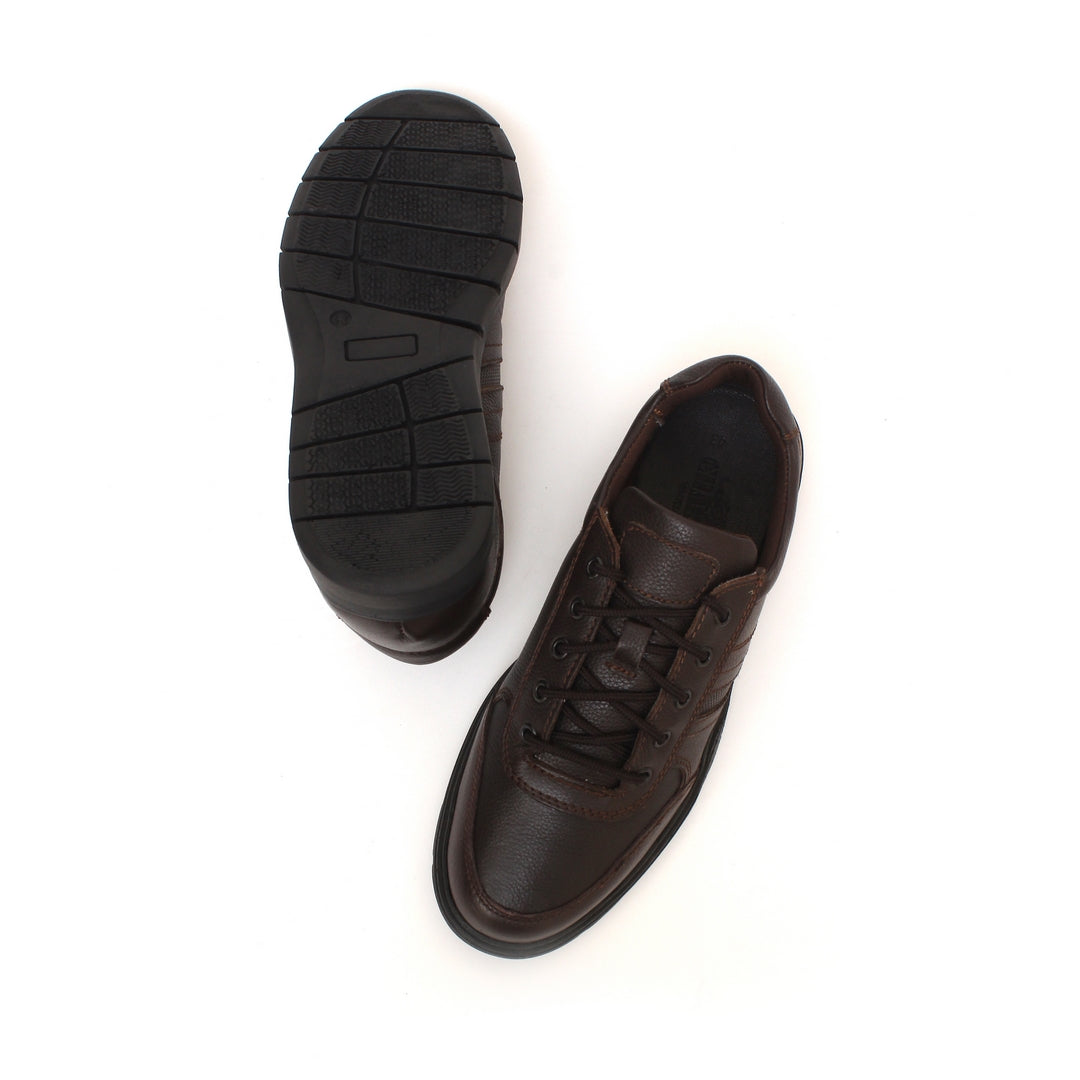 Polish able Leather Sneakers Brown 5907