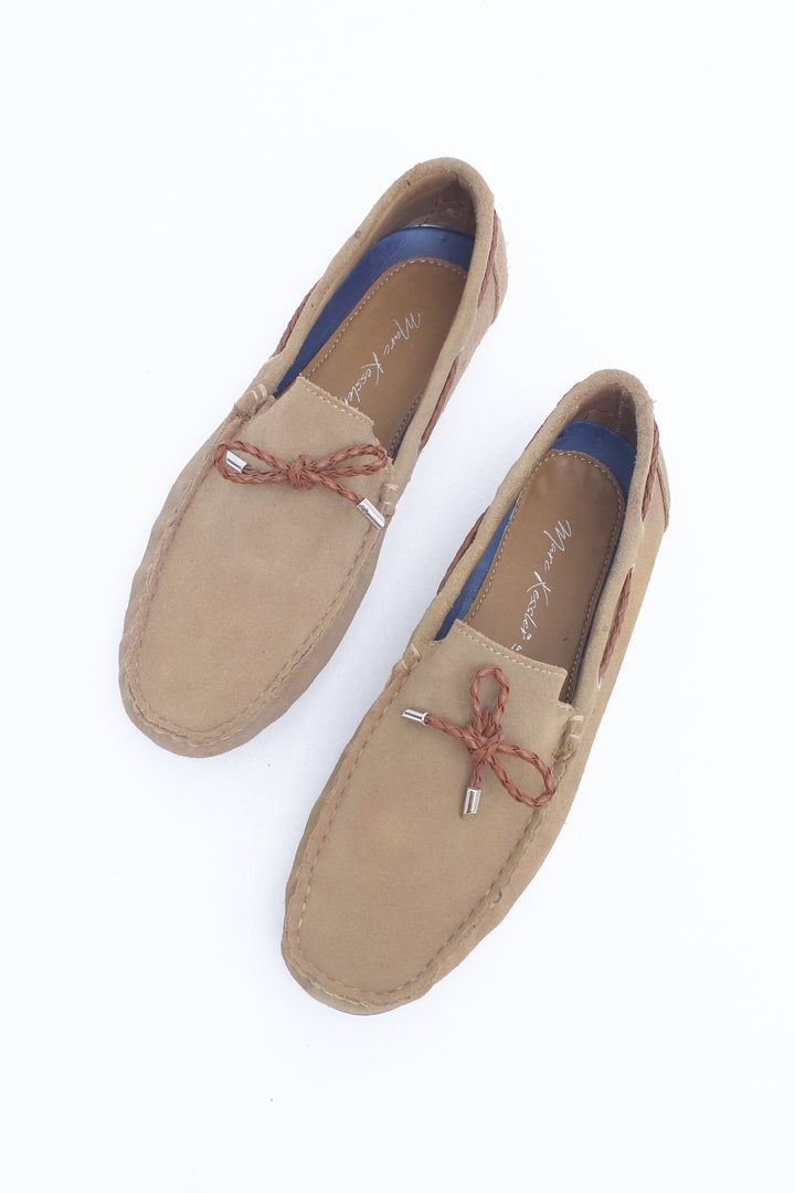 Branded Saude Leather Upper Mens Moccasin 7255 Camel