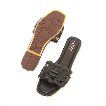 Soft Strap Slipper Black