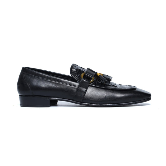 Hand Made leather black shoes 5113