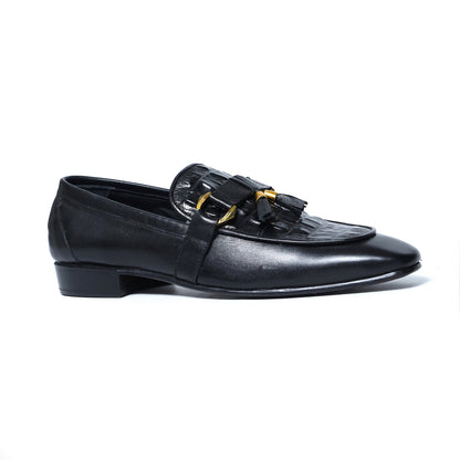 Hand Made leather black shoes 5113