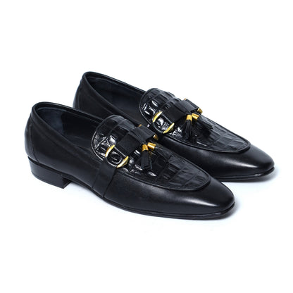 Hand Made leather black shoes 5113
