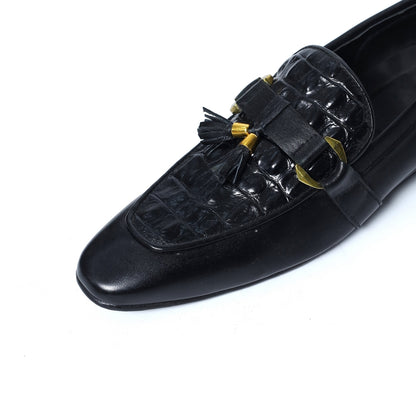 Hand Made leather black shoes 5113