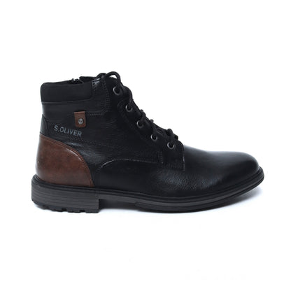 Men Boot Long Shoes Black laced up   (Elo Soilver) 8621