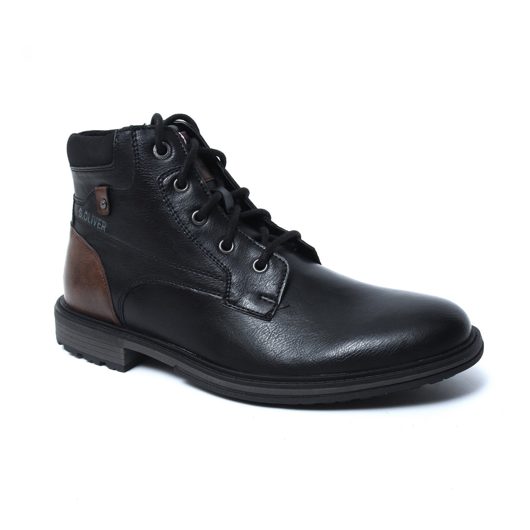 Men Boot Long Shoes Black laced up   (Elo Soilver) 8621