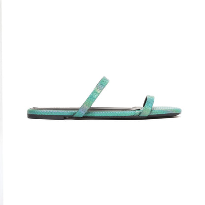 Two Strap Flat Slipper Grean