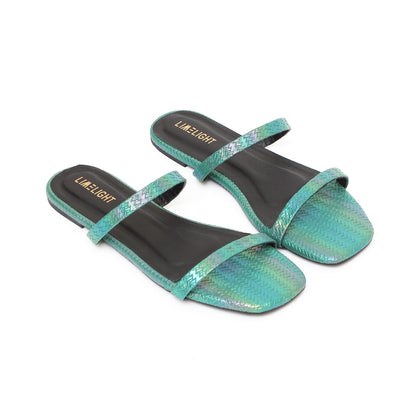 Two Strap Flat Slipper Grean