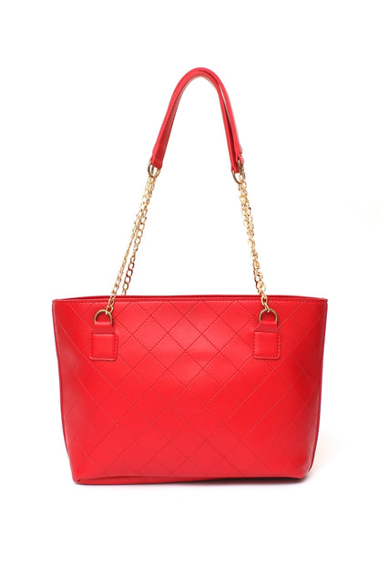 Sliver Chain Scoulder Bag Red