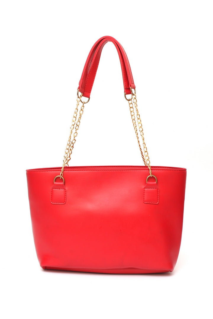 Sliver Chain Scoulder Bag Red