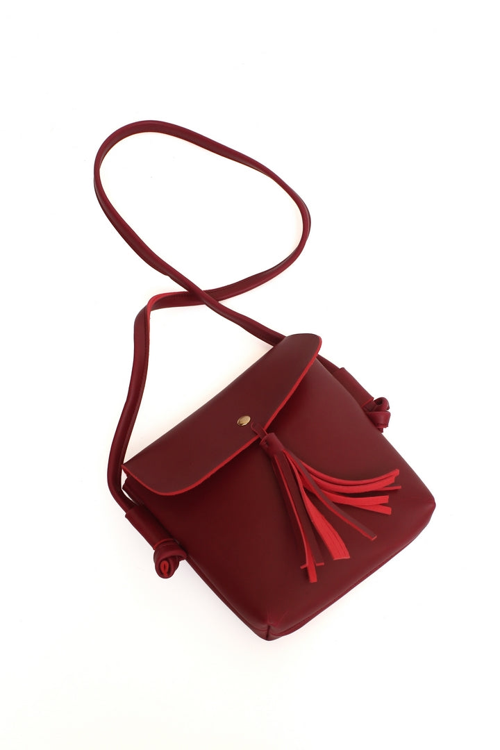 Cross Body Tasal Bag small Maroon