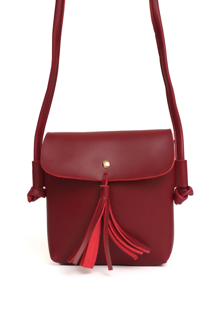 Cross Body Tasal Bag small Maroon