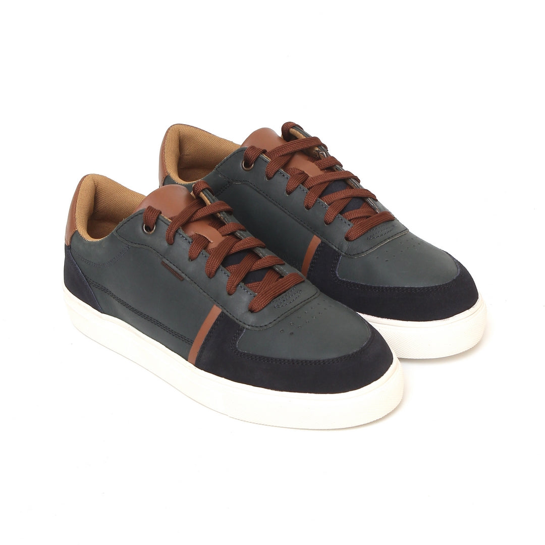 Sneakers leather upper Blue/Brown 7289