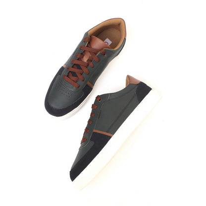 Sneakers leather upper Blue/Brown 7289